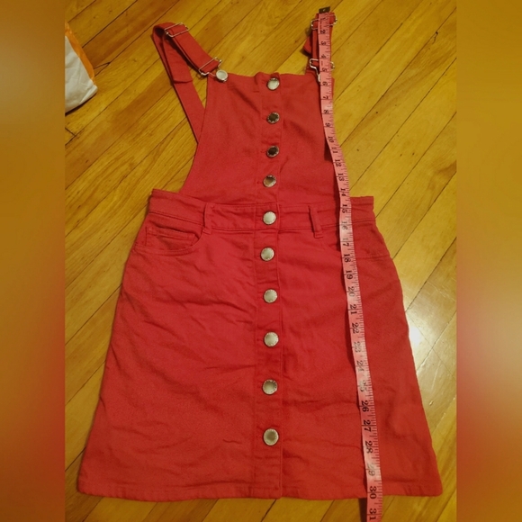 Maje Rira Red Denim Overall Style Button Down Mini Dress size XS. - Picture 13 of 14